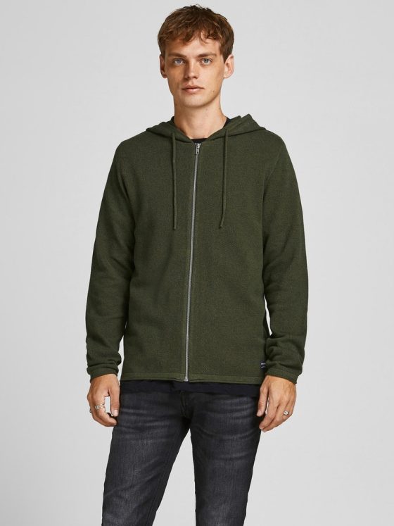 JACK&JONES HILL HOODED ZIP KNITTED CARDIGAN 12190154