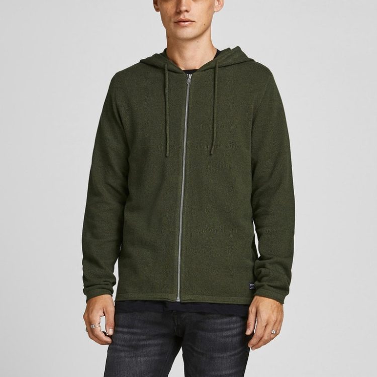 JACK&JONES HILL HOODED ZIP KNITTED CARDIGAN 12190154