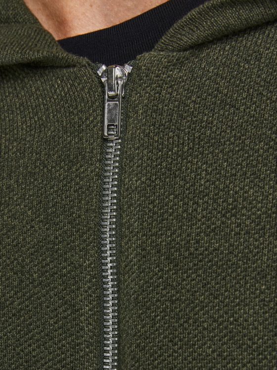 JACK&JONES HILL HOODED ZIP KNITTED CARDIGAN 12190154