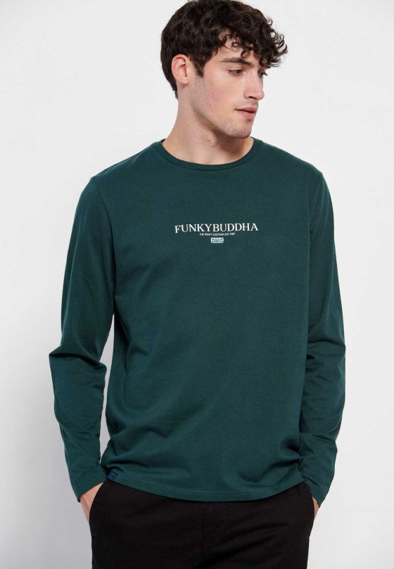 Funky Budha Μακρυμάνικη Μπλούζα με Τύπωμα στο Στήθος FBM006-001-07