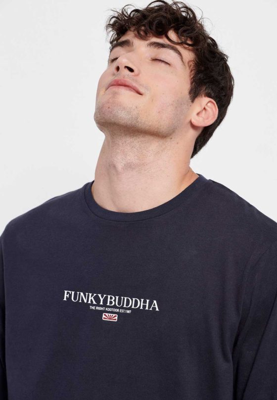 Funky Budha Μακρυμάνικη Μπλούζα με Τύπωμα στο Στήθος FBM006-001-07