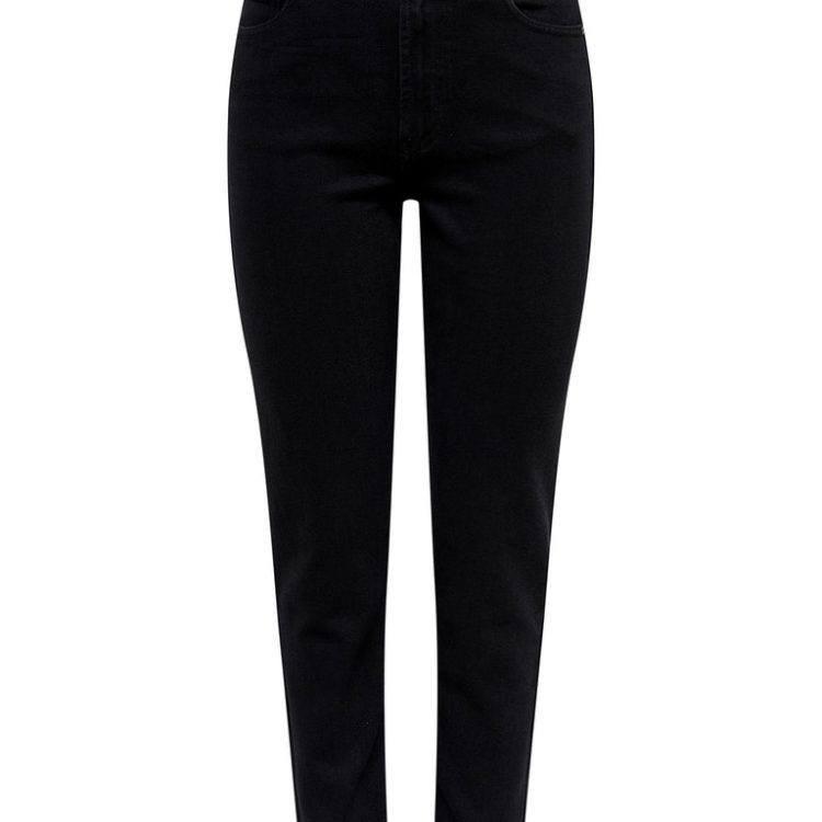ONLY EMILY HIGHT WAIST STRAIGHT ANKLE CROPPED BLACK JEANS 15219264