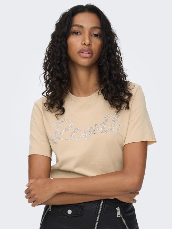 ONLY LUCY REGULAR SHORT SLEEVE WITH STUDS T-SHIRT 15273179