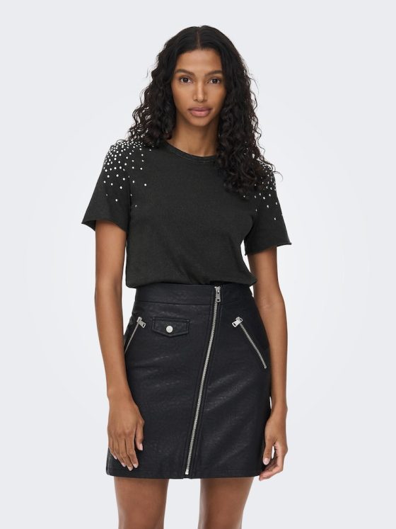 ONLY LUCY REGULAR SHORT SLEEVE WITH STUDS T-SHIRT 15273179