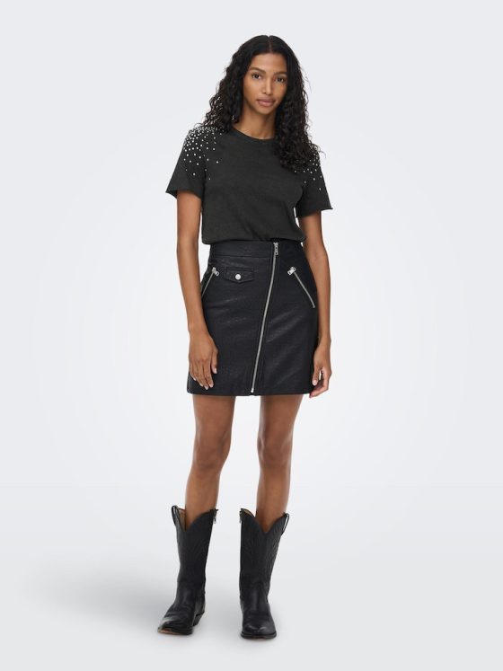 ONLY LUCY REGULAR SHORT SLEEVE WITH STUDS T-SHIRT 15273179