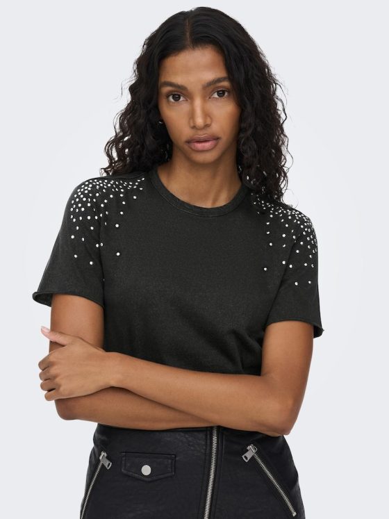 ONLY LUCY REGULAR SHORT SLEEVE WITH STUDS T-SHIRT 15273179