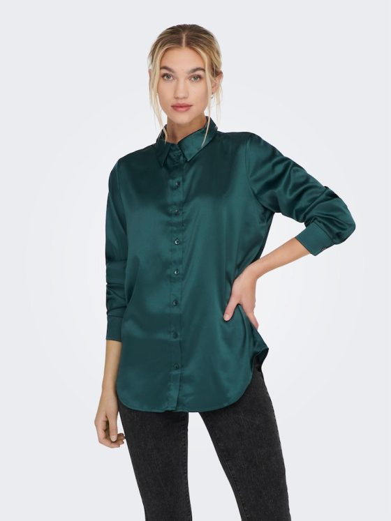 ONLY VICTORIA LONG SLEEVE LOOSE SATIN SHIRT 15279352