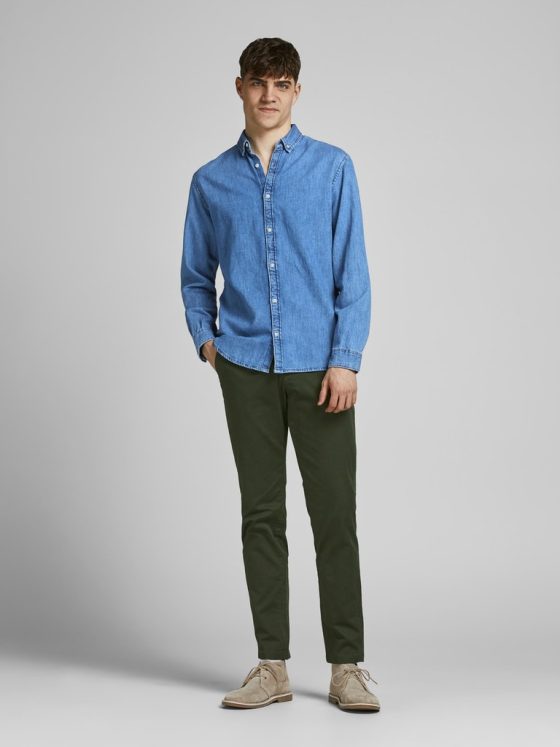 JACK&JONES MARCO BOWIE FOREST NIGHT CHINO PANTS 12175972