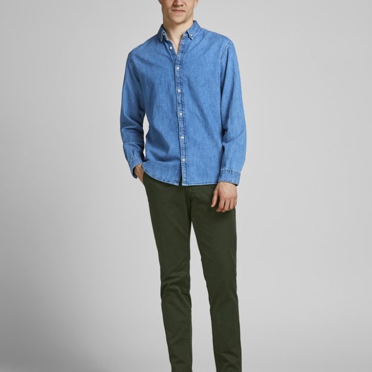 JACK&JONES MARCO BOWIE FOREST NIGHT CHINO PANTS 12175972