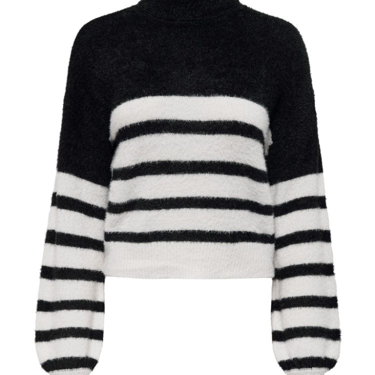 ONLY PIUMO STRIPE ROLLNECK KNIT PULLOVER 15267889