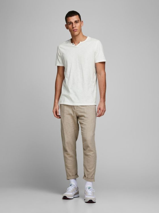 JACK&JONES SPLIT NECK TEE 12164972