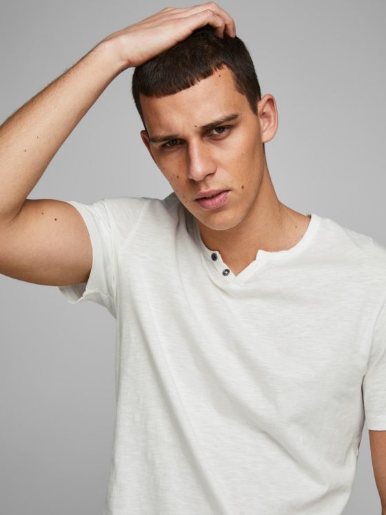 JACK&JONES SPLIT NECK TEE 12164972