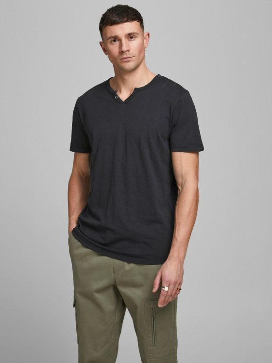 JACK&JONES SPLIT NECK TEE 12164972