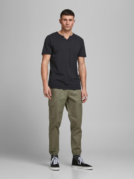 JACK&JONES SPLIT NECK TEE 12164972