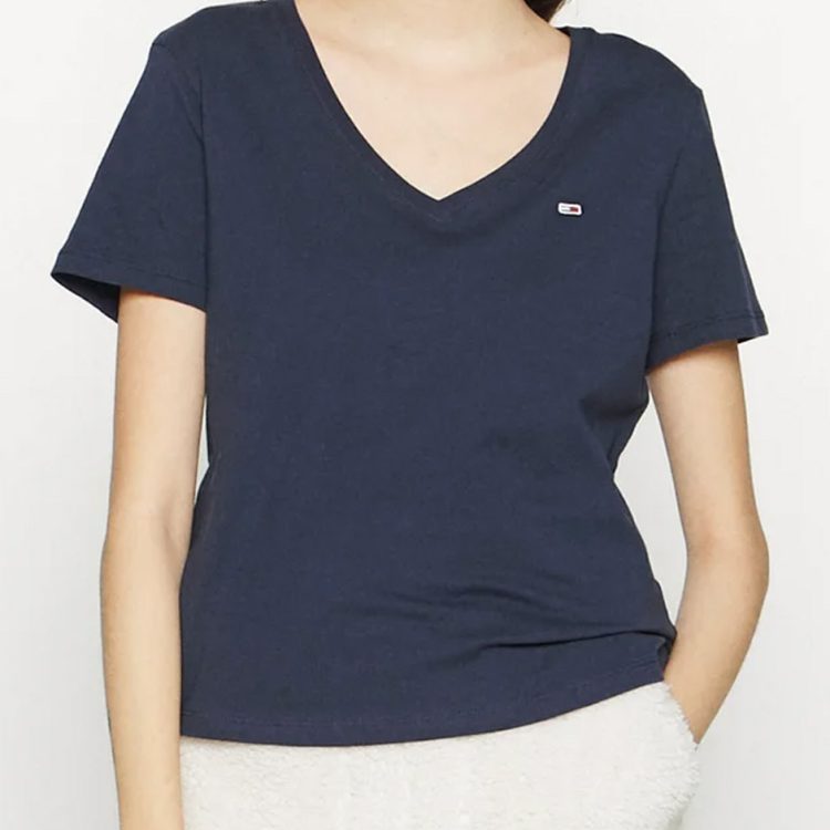 TOMMY JEANS SLIM SOFT V NECK TEE DW0DW14617