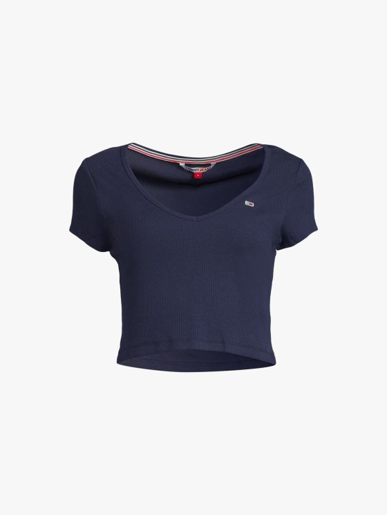 TOMMY JEANS CROP ESSENTIAL RIB TEE DW0DW14877