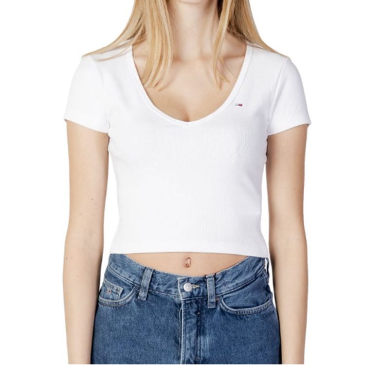 TOMMY JEANS CROP ESSENTIAL RIB TEE DW0DW14877