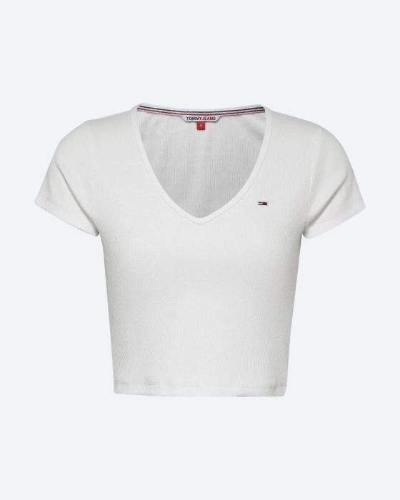 TOMMY JEANS CROP ESSENTIAL RIB TEE DW0DW14877