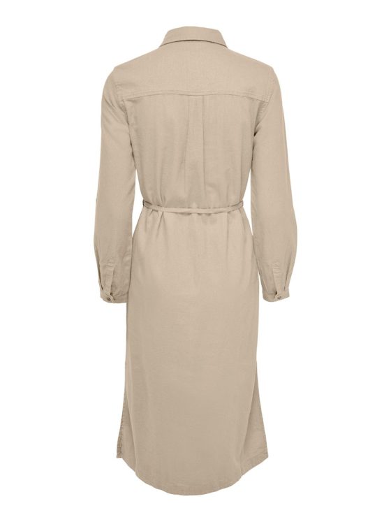 ONLY CARO LONG SLEEVE LINEN SHIRT DRESS 15278720