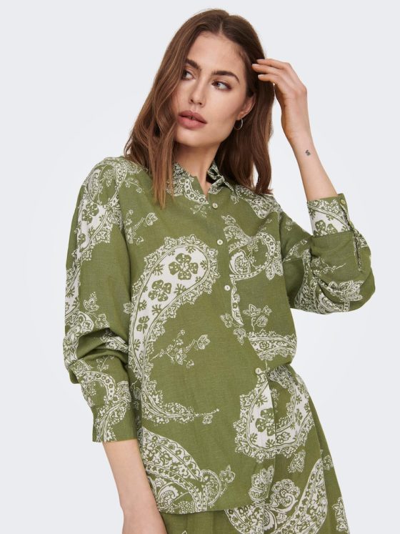 ONLY BELLA LINEN LONGSLEEVE LOOSE SHIRT 15289378