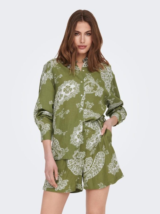 ONLY BELLA LINEN LONGSLEEVE LOOSE SHIRT 15289378