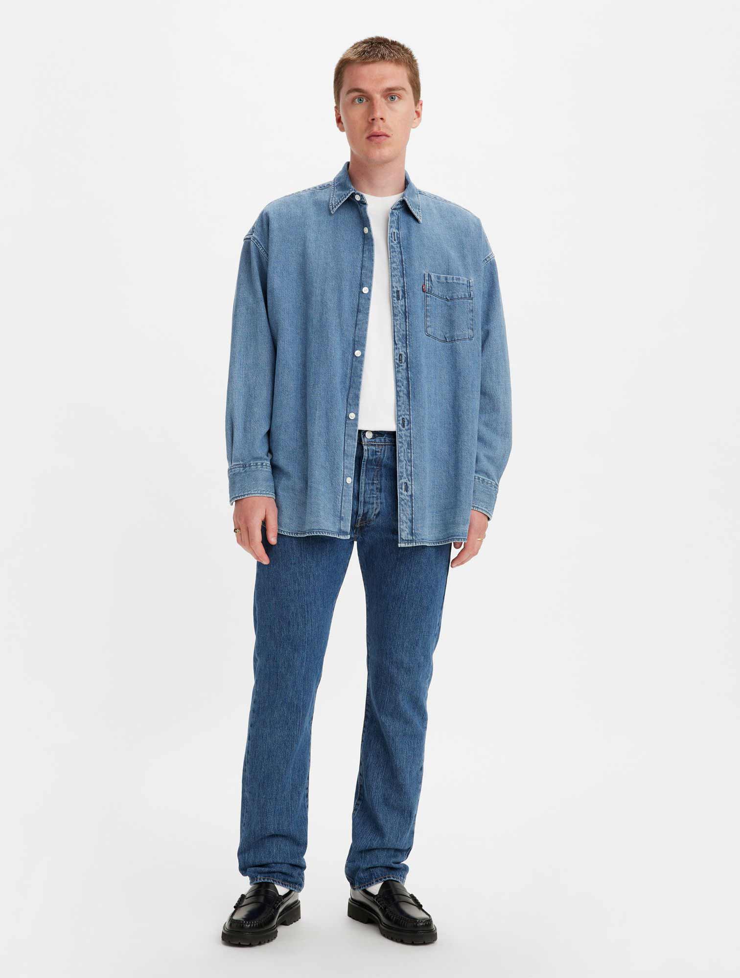 LEVIS 501 ORIGINAL FIT MED INDIGO FLAT FINISH JEANS 005010114 My Emporio