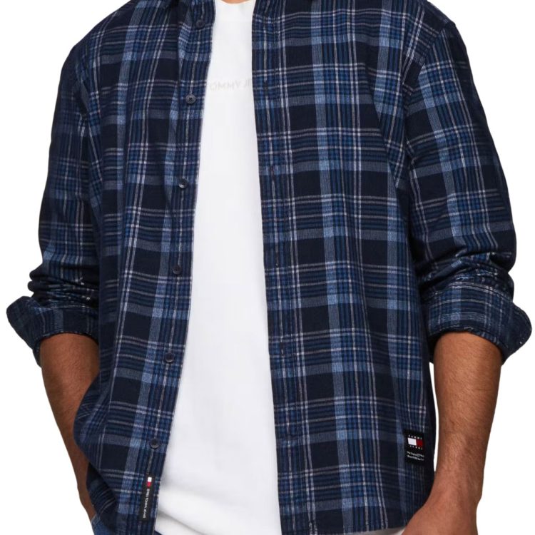 TOMMY JEANS MEN REGULAR CHECK CORD SHIRT DM0DM19531