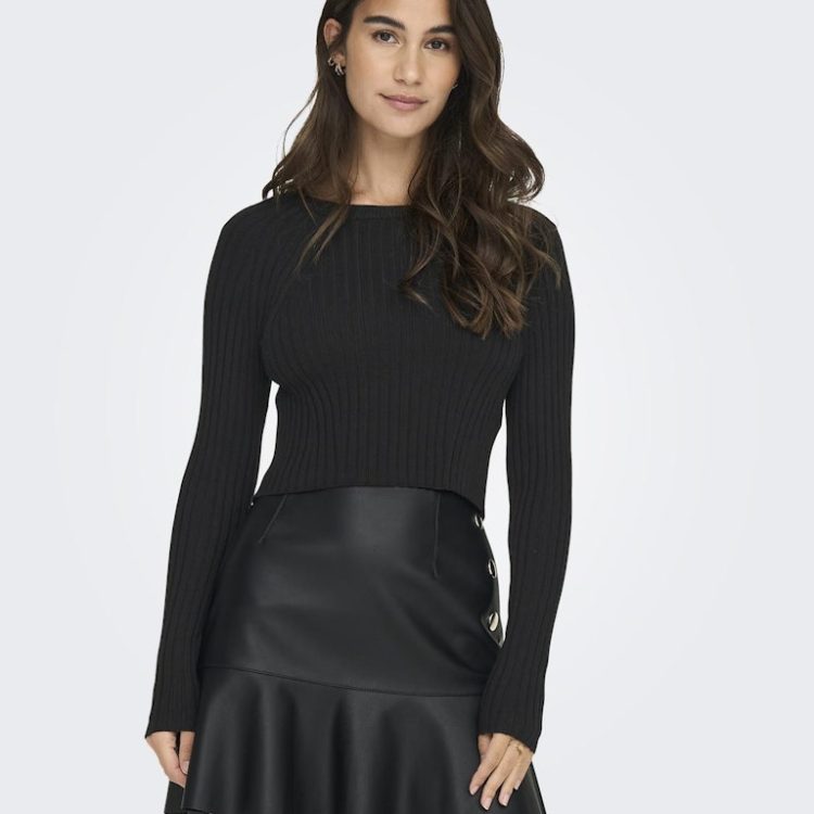 ONLY MEDDI RIB CROP O-NECK KNIT 15280060
