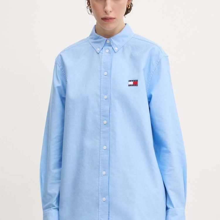 TOMMY JEANS WOMEN RELAXED BADGE SHIRT DW0DW19709