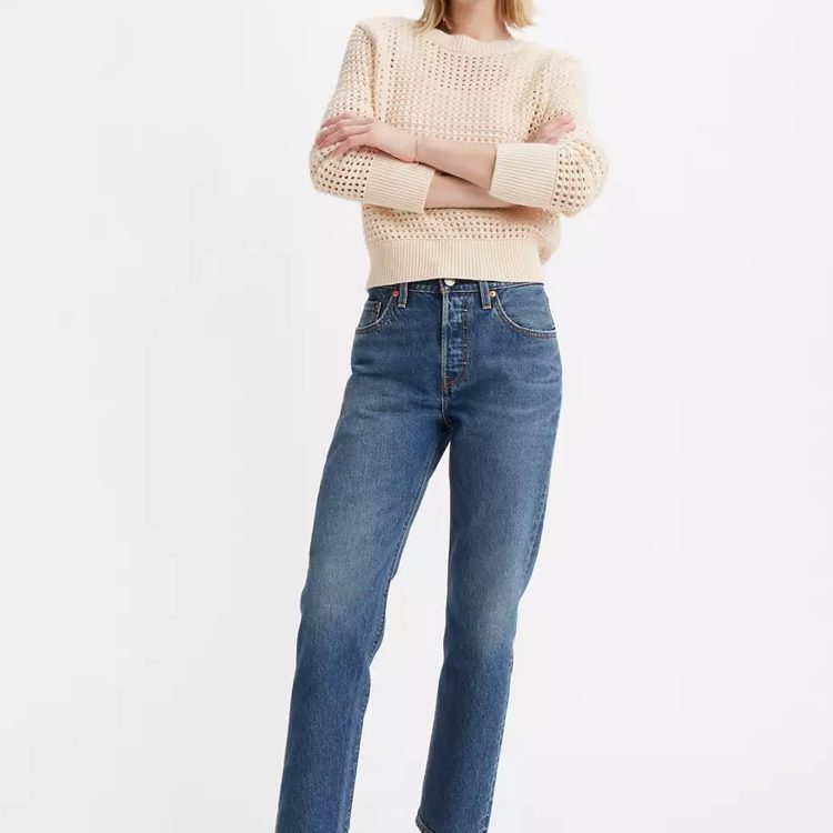 LEVI'S 501® CROP LIGHTWEIGHT MED INDIGO - WORN IN A87460001