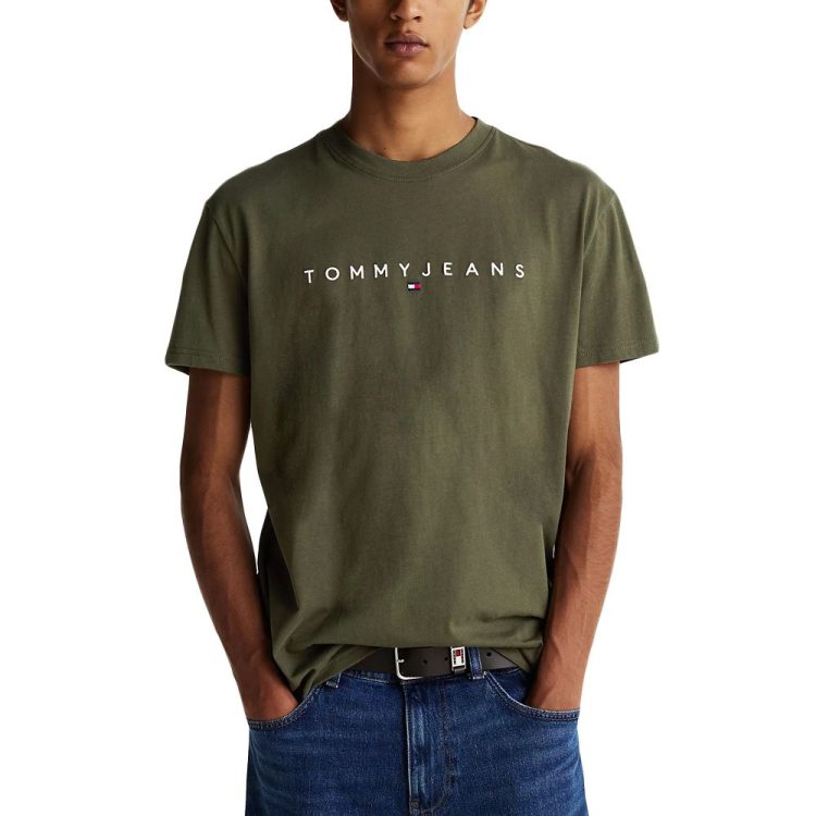 TOMMY JEANS MEN REGULAR LINEAR LOGO TEE DM0DM20744