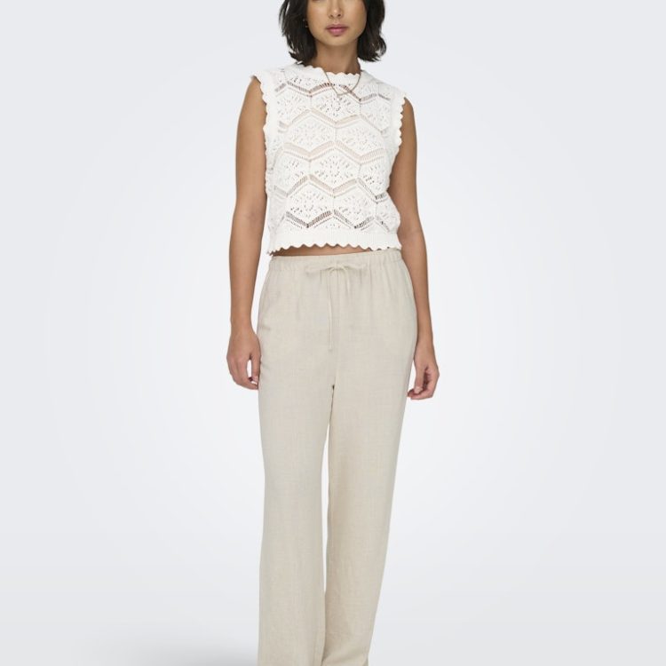 ONLY SIESTA MID WAIST PULL-UP LINEN PANT 15322263