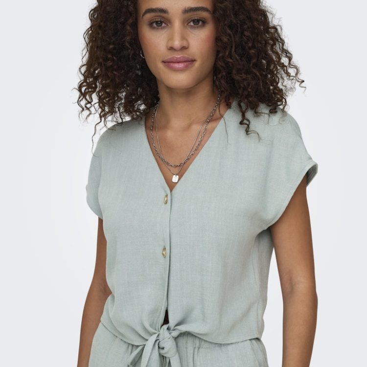 ONLY SIESTA KNOT LINEN BLEND SHIRT 15322270