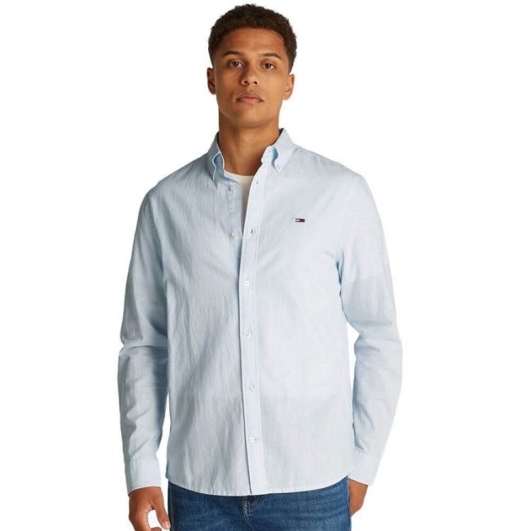 TOMMY JEANS MEN REGULAR LINEN BLEND LONGSLEEVE SHIRT DM0DM20875