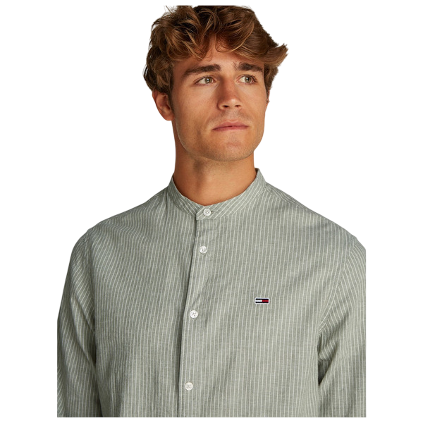 TOMMY JEANS MEN LINEN MIX BAND STRIPE SHIRT DM0DM20893