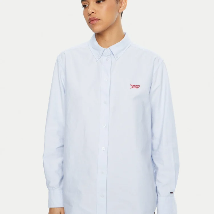 TOMMY JEANS WOMEN RELAXED SCRIPT OXFORD SHIRT DW0DW19358