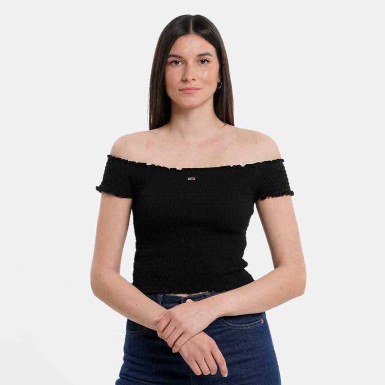 TOMMY JEANS WOMEN CROPED SMOCK TOP DW0DW20238