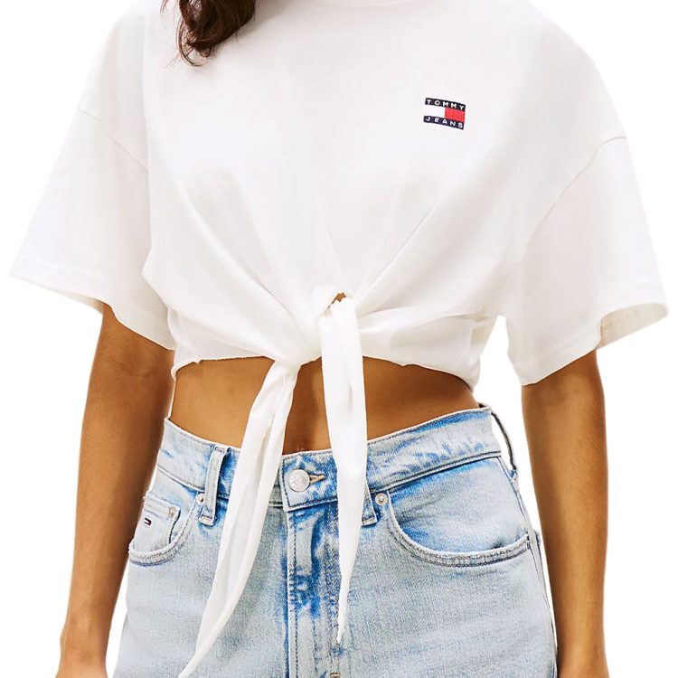 TOMMY JEANS WOMEN REGULAR WAIST TIE BADGE TEE DW0DW20321