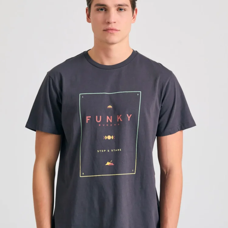 FUNKY BUDDHA Ανδρική Μπλούζα Κοντομάνικη Με Τύπωμα FBM011-097-04