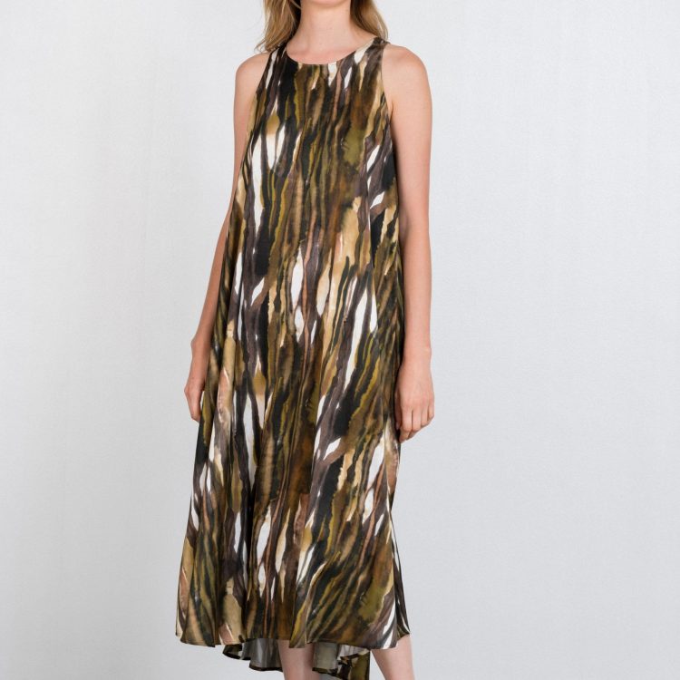PHILOSOPHY ΓΥΝΑΙΚΕΙΟ ΦΟΡΕΜΑ SATIN PRINT HALTER NECK DRESS  DR2810