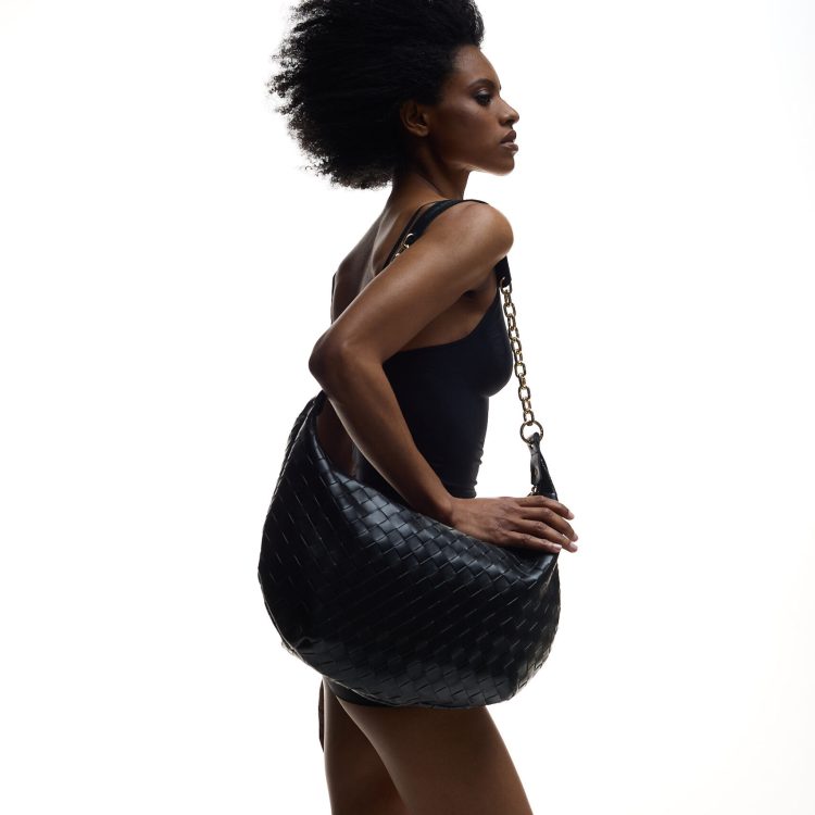 CHRISTINA MALLE BLACK CHESS HODO BAG