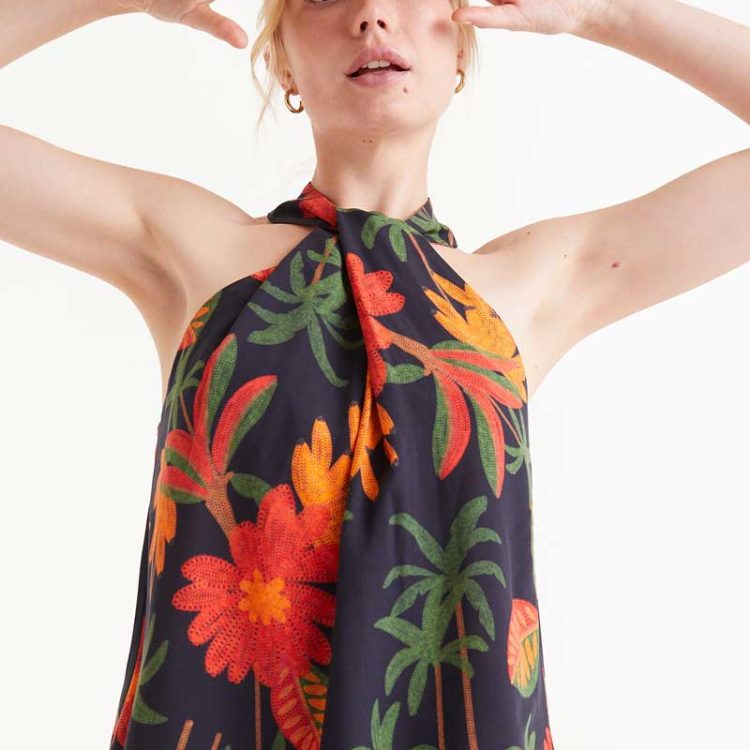 COMPANIA FANTASTICA ΜΠΛΟΥΖΑ TOP HALTER FLORAL 52C/11101