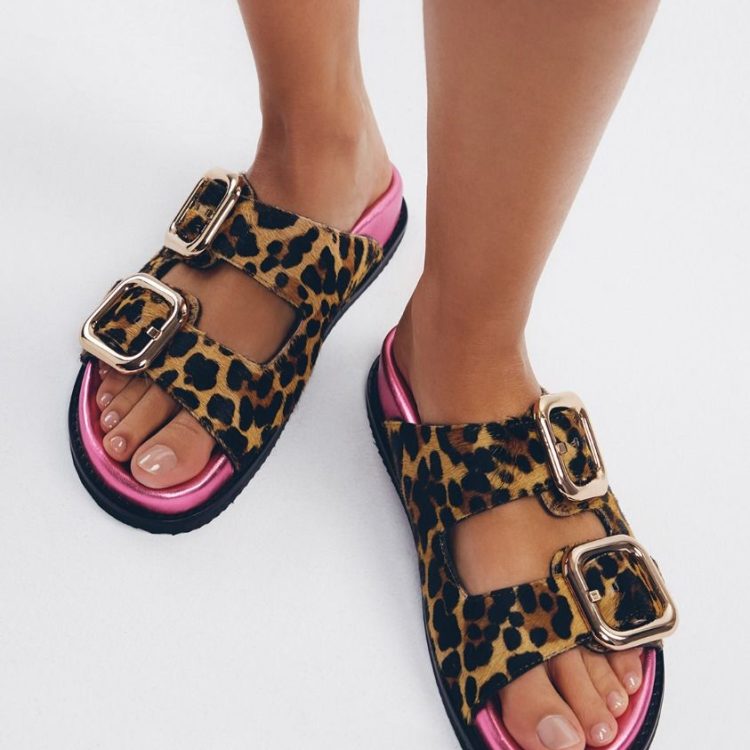 GIOSEPPO LEOPARD LEATHER SANDALS  75453