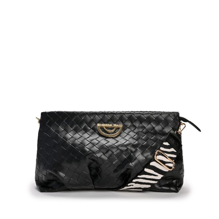 CHRISTINA MALLE BLACK CHESS FLYFFY BAG