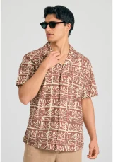 FUNKY BUDDHA Relaxed Linen Blend Resort Πουκάμισο FBM011-033-05
