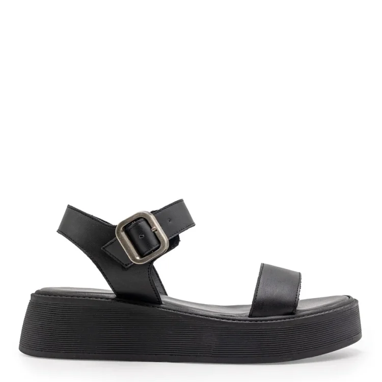 MARIELLA FABIANI FLATFORMS ΔΕΡΜΑ ΜΑΥΡΟ 3001